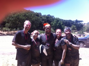 Tired and dirty after the run.